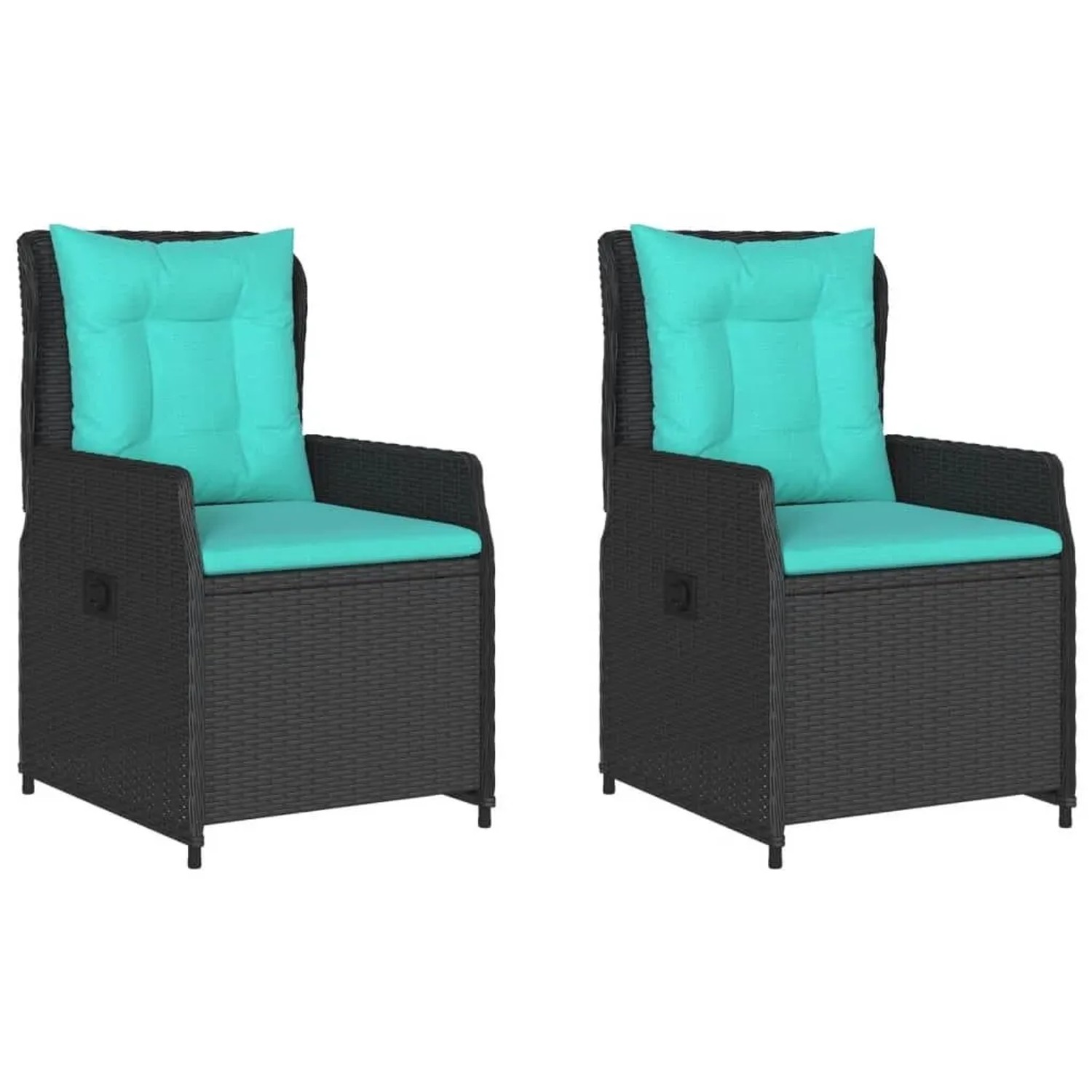 vidaXL Liegende Gartenstühle 2 Stk Schwarz Poly Rattan 368660 günstig online kaufen