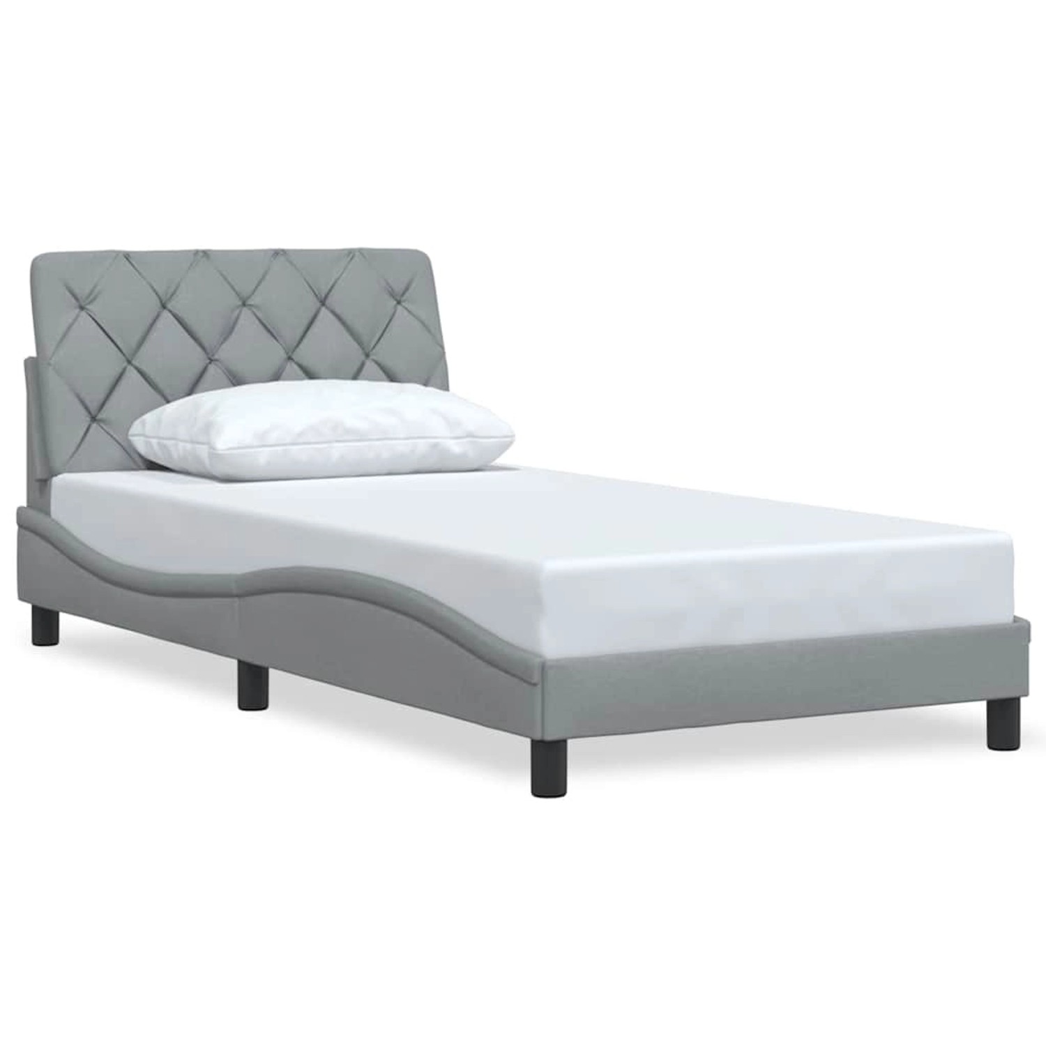 vidaXL Bettgestell ohne Matratze Hellgrau 100x200 cm Stoff 3310580 günstig online kaufen