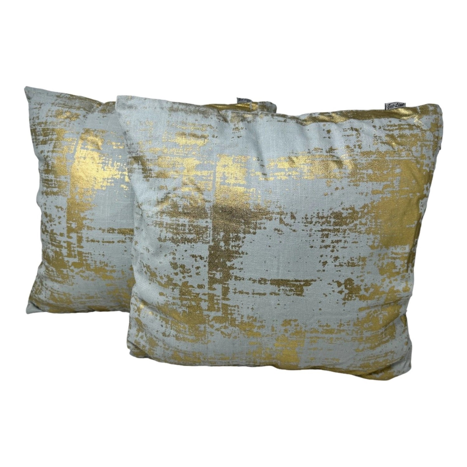 Jet-Line Indoor Dekokissen 2er Set Grau/Gold 40 x 40 cm
