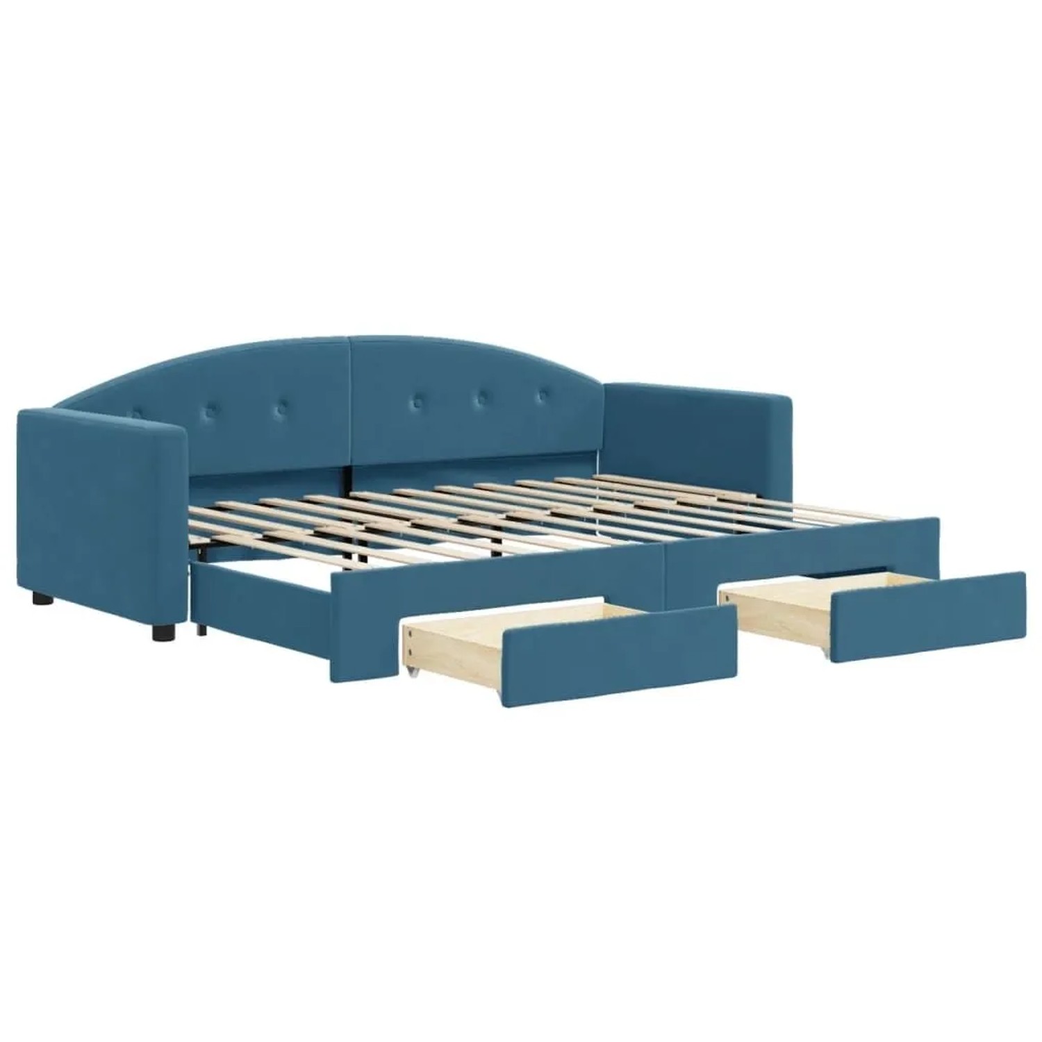 vidaXL Tagesbett Ausziehbar mit Schubladen Blau 80x200 cm Samt 3197341 günstig online kaufen