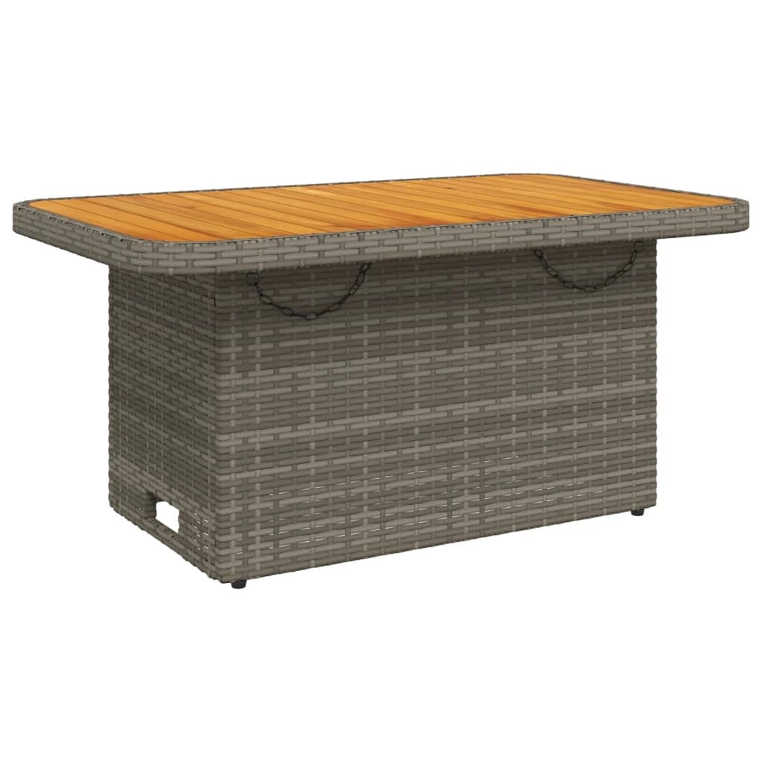vidaXL Gartentisch Grau 90x55x71 cm Poly Rattan und Akazienholz 368276 günstig online kaufen