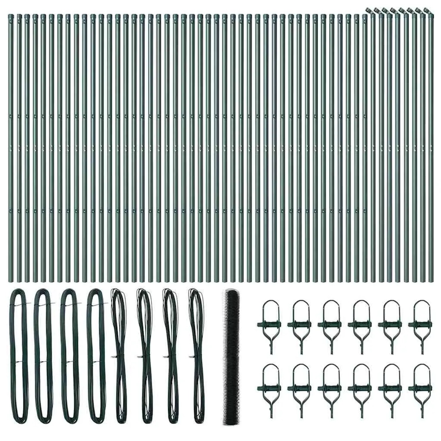 vidaXL Zaunpfosten Grün 100 x 1,6 m 36 mm Maschen Stahl und PVC 3352759 günstig online kaufen