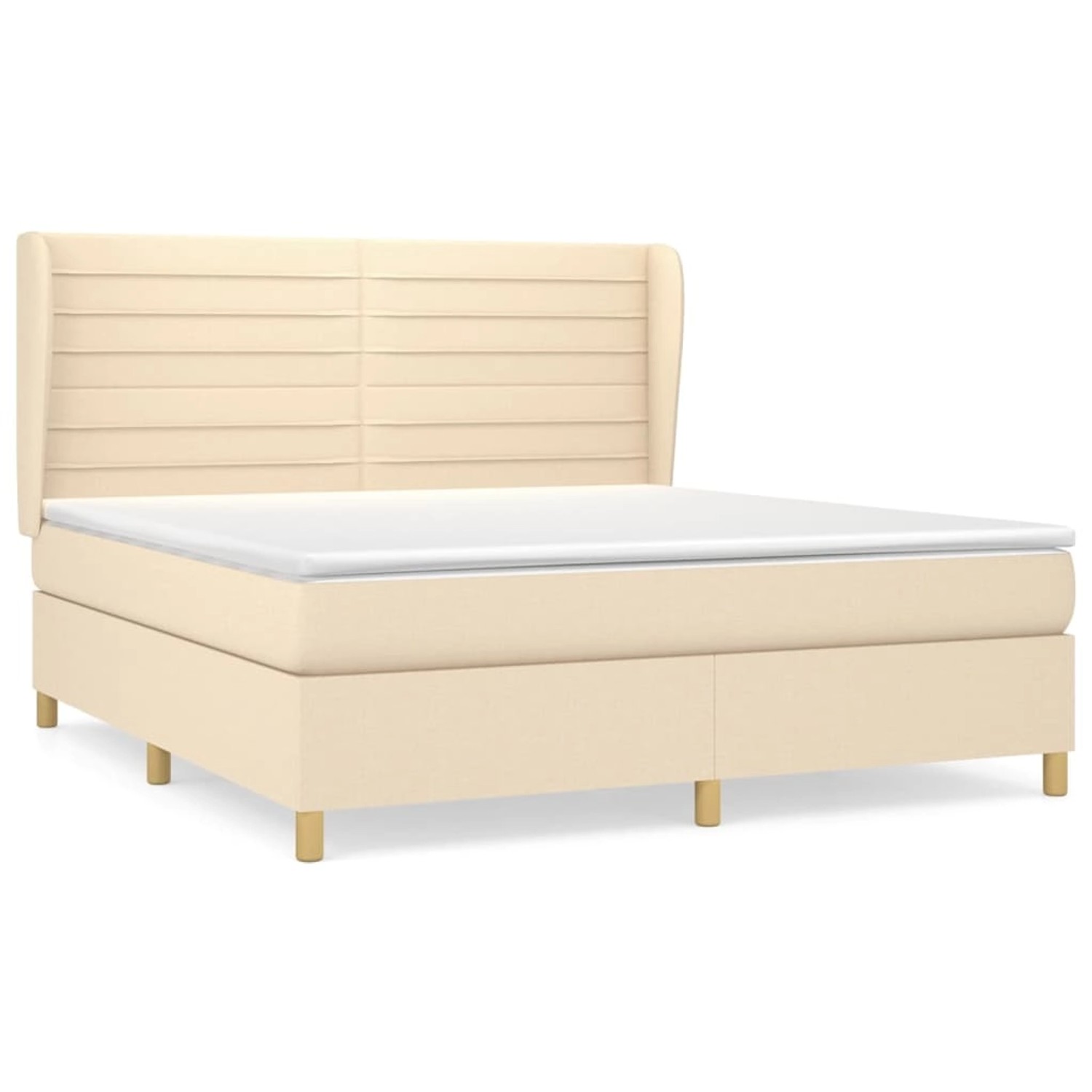 vidaXL Boxspringbett mit Matratze Creme 180x200 cm Stoff1372884 günstig online kaufen