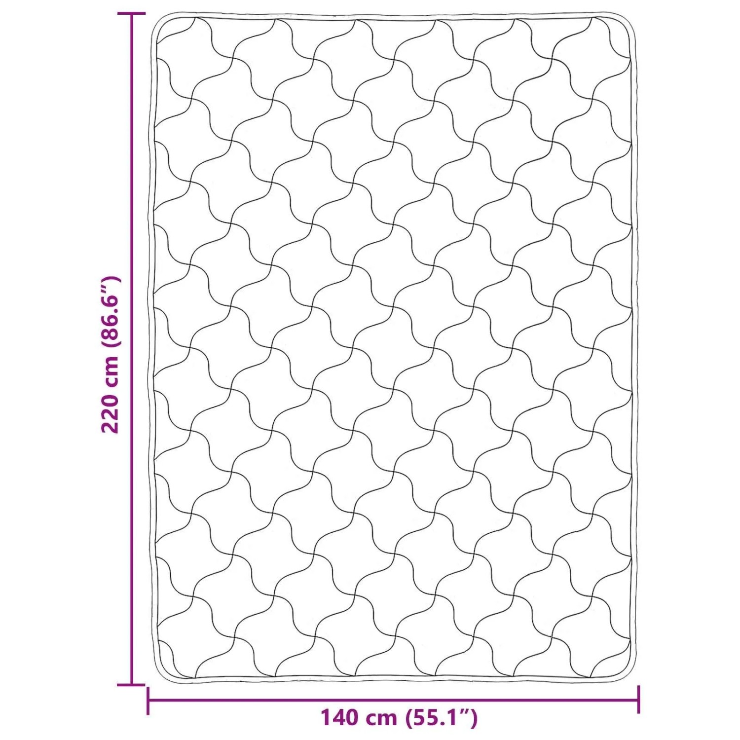 vidaXL Winterbettdecke Gepolstert Hellgrau 140 x 220 cm 42026319_10