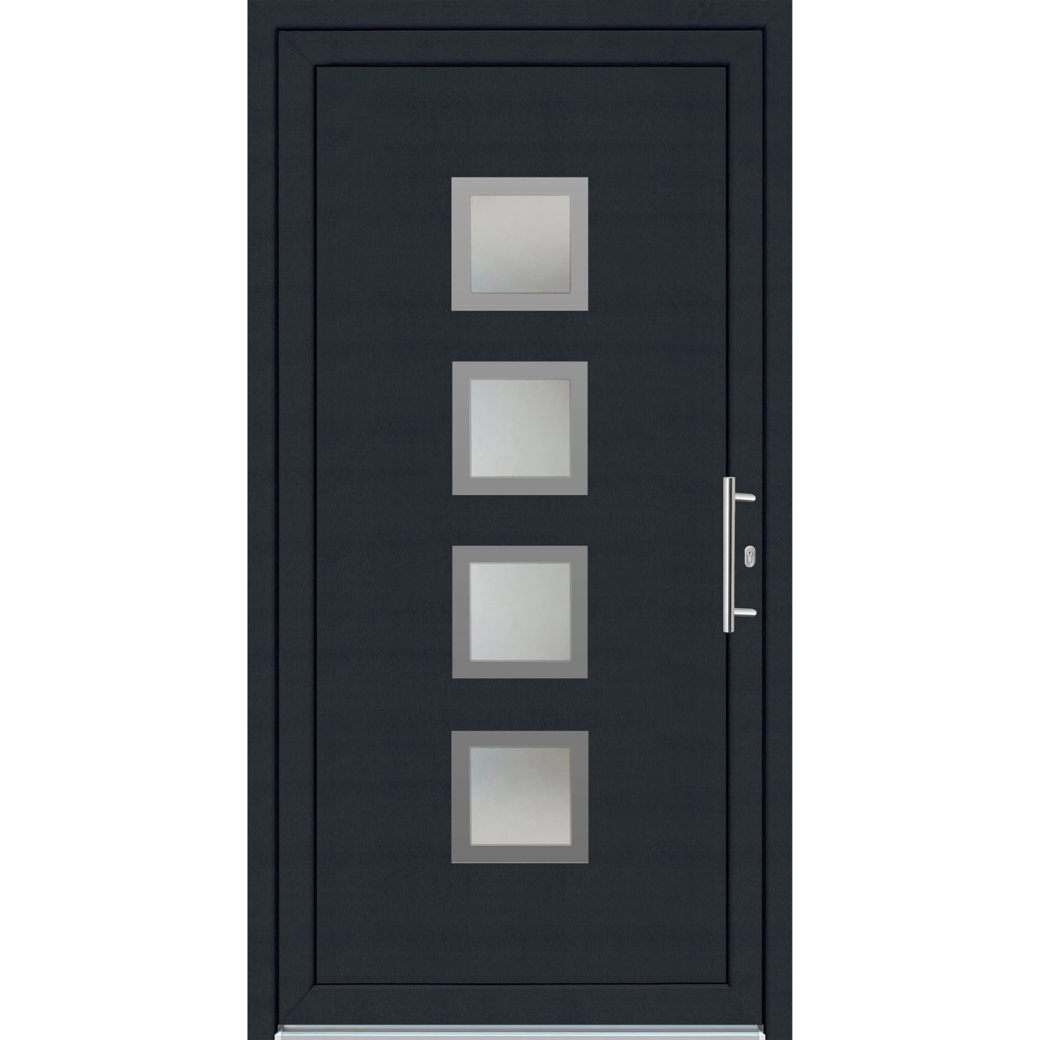 Panto Kunststoff-Haustür K025 Weiß-Anthrazit 110 cm x 210 cm DIN R