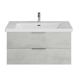 Steinkamp Waschtischunterschrank Living 2.0, hellgrau, mit Villeroy & Boch Subway 3.0 Waschtisch, 100 cm.