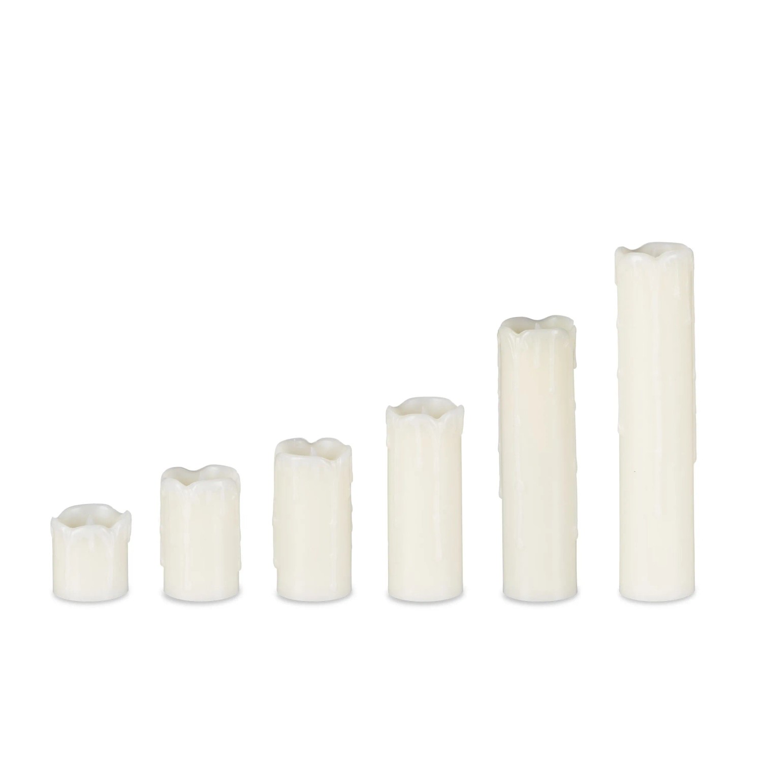 Relaxdays LED Kerzen 6er Set Echtwachs Cremefarben Flackernd 23 cm x 5 cm x 5 cm