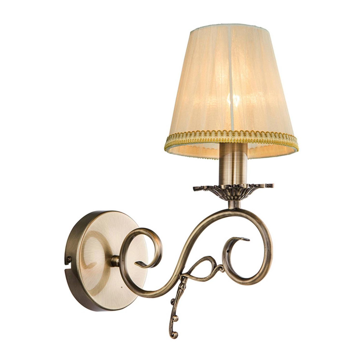 Lindby Wandleuchte Wandlampe Innen Finnick 9624886 in Bronze aus Textil 1-flammig E14 Wohnzimmerleuchte