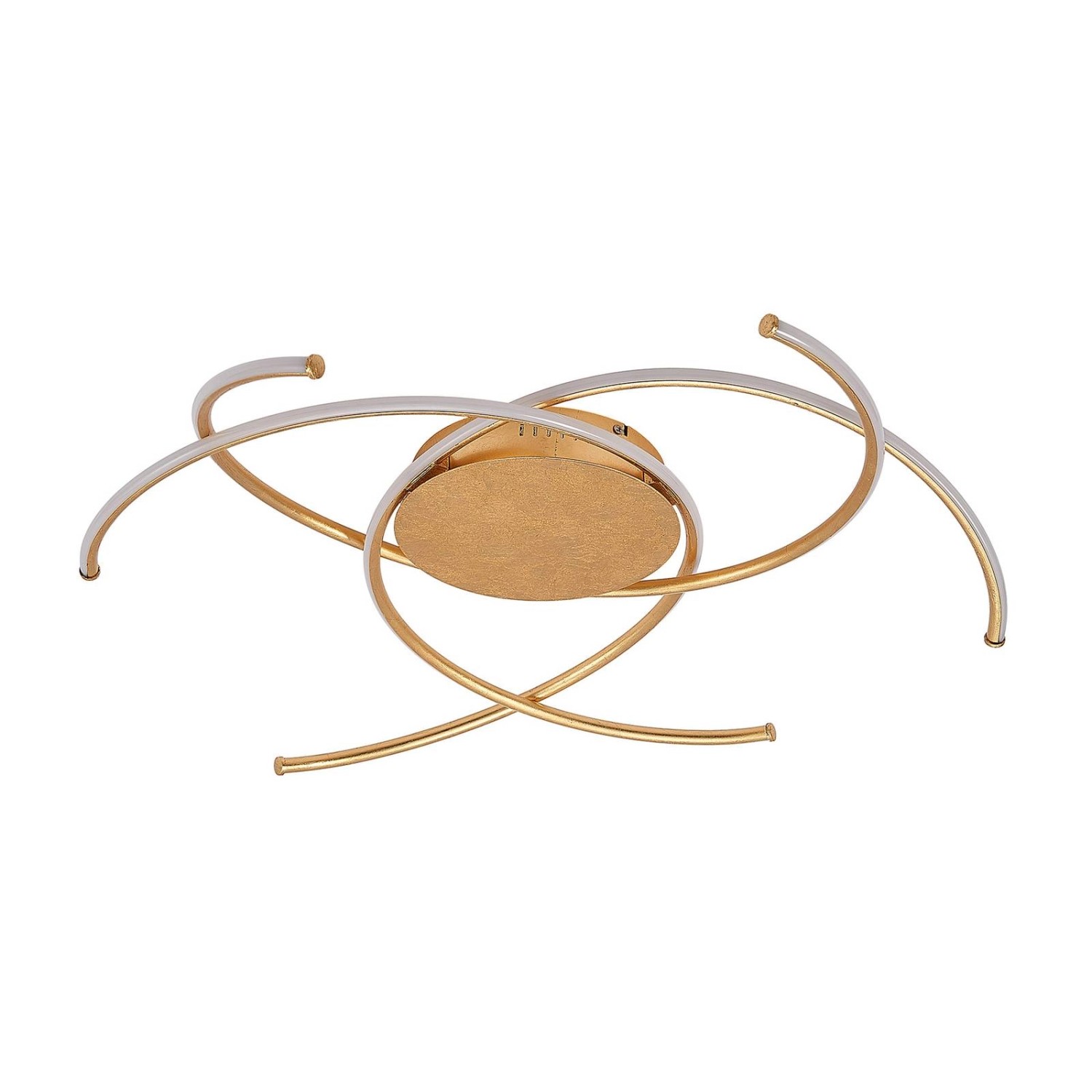 Lindby LED Deckenleuchte Yareli 9639530 Dimmbar Modern in Gold Messing aus Metall 3-flammig Wohnzimmerleuchte