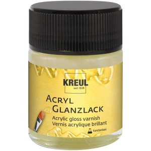 Kreul Acryl Glanzlack, 50ml, transparent. Schutzlack auf Kunstharzbasis für Acrylfarben.