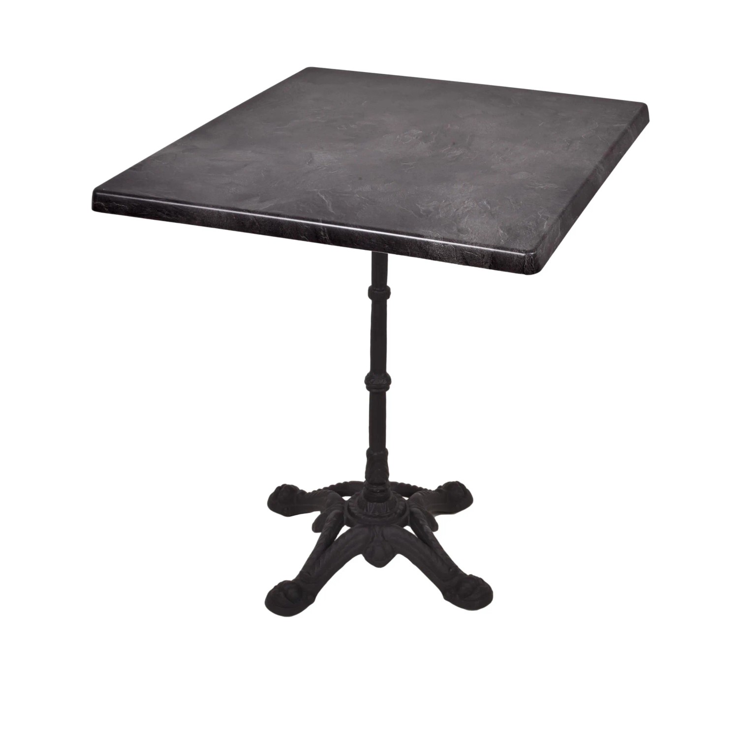 DELUKE Bistrotisch KOLLIN 70x70cm Quadratisch Schwarz Holz Cafétisch Bartisch Gartentisch Outdoor-Esstisch
