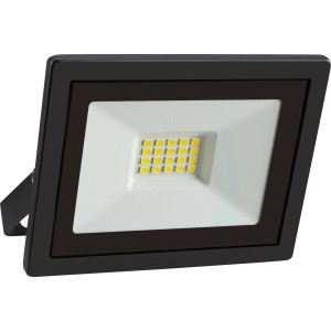 Schwarzer LED Außenstrahler FL 7W aus Aluminium für Garten und Terrasse.