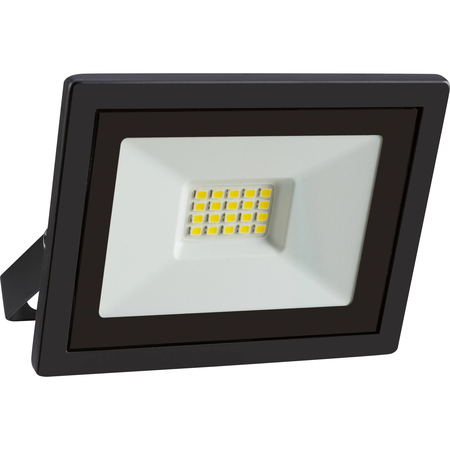 Schwarzer LED Außenstrahler FL 7W aus Aluminium für Garten und Terrasse.