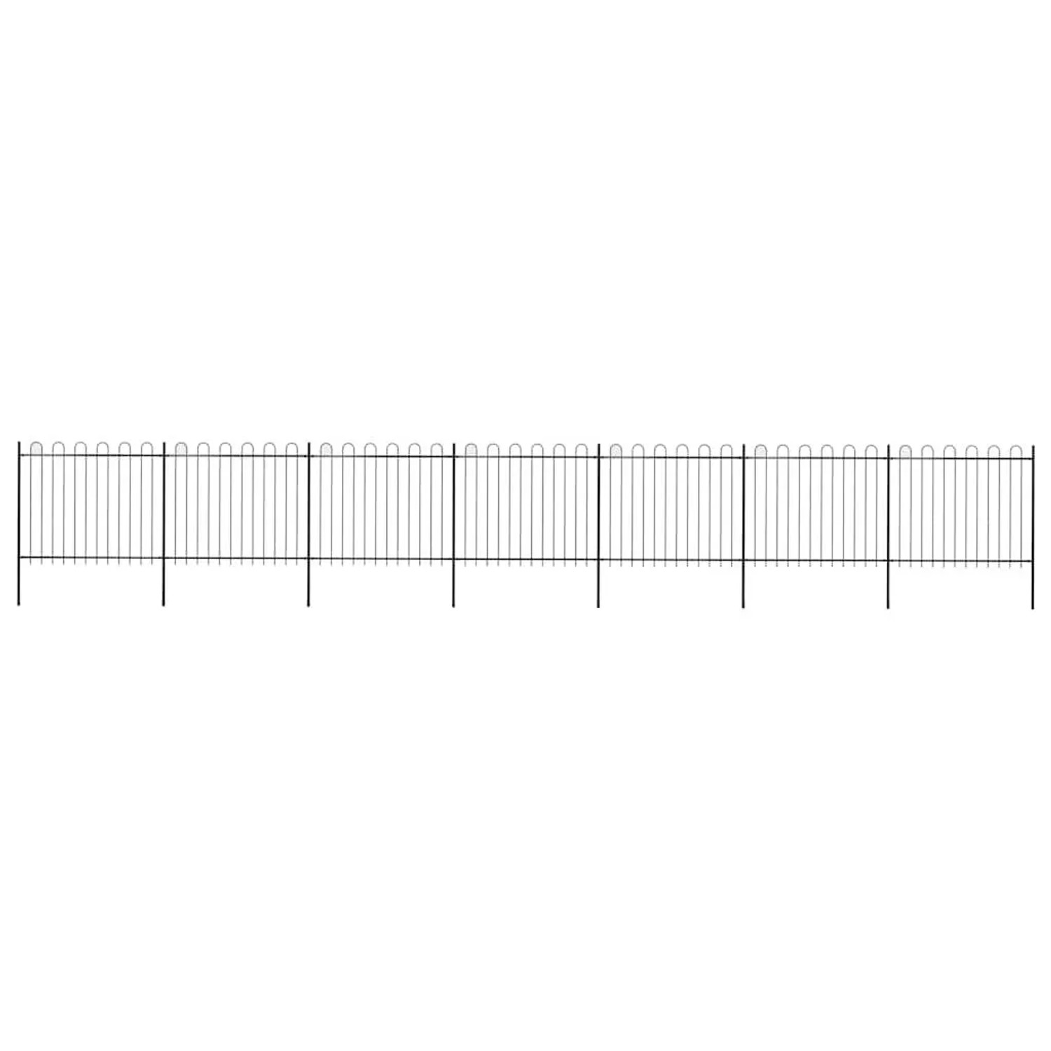 vidaXL Gartenzaun mit Rundbogen Stahl 1248 x 150 cm Schwarz 277680 günstig online kaufen