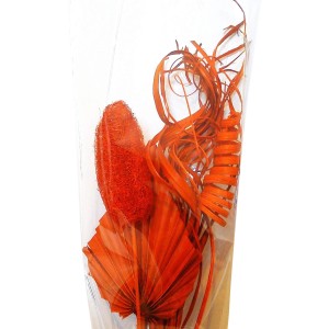 Orangefarbener Floristik Bastelbund: Deko-Set mit getrockneten Elementen für Bastelarbeiten.