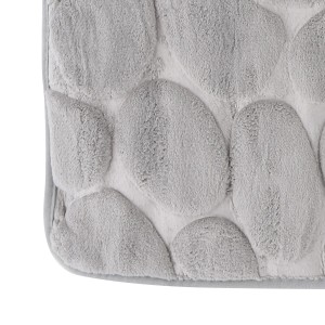 Graue MSV Badematte Kiesel 50x80 cm mit Kieselstein-Optik für Badezimmer.