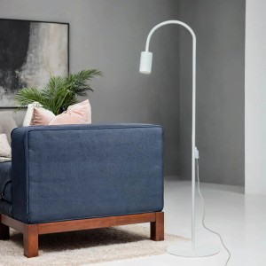 Licht-Erlebnisse Stehleuchte Schwanenhals 153 cm Klein Weiß Metall Für GU10