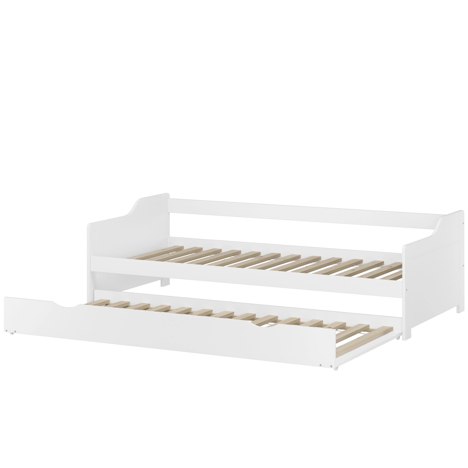 Erst-Holz Massivholzbett Sofabett Weiß 90 x 200 cm Einzelbett Kiefer Massiv günstig online kaufen