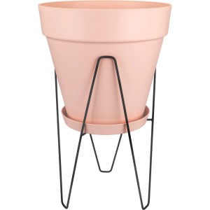 Elho Loft Urban Blumentopf mit schwarzem Metallgestell, Ø 30 cm, Gartendeko.