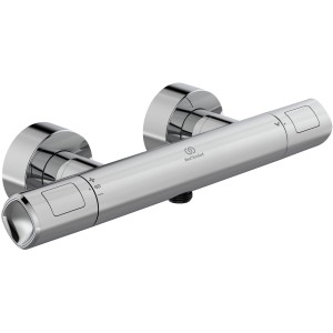 Ideal Standard Ceratherm T100 Brausethermostat AP Chrom, Aufputz-Thermostat mit zwei Griffen.