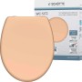 Schütte WC-Sitz Beige Duroplast mit Absenkautomatik und Schnellverschluss.