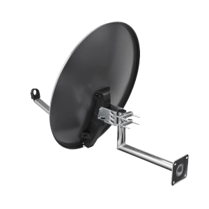 Hama SAT-Antenne 80 cm, anthrazit, mit Aluminium-Reflektor und Montagearm für stabilen Satellitenempfang.