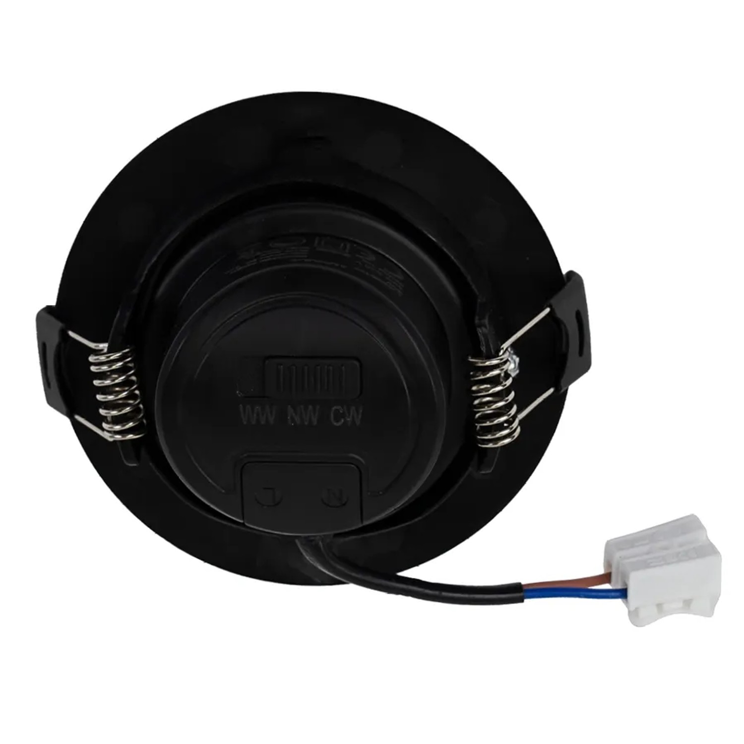 Schwarzer LUXULA LED Einbauspot (7W, 600lm) mit Dimmfunktion und Farbwahl (CCT).