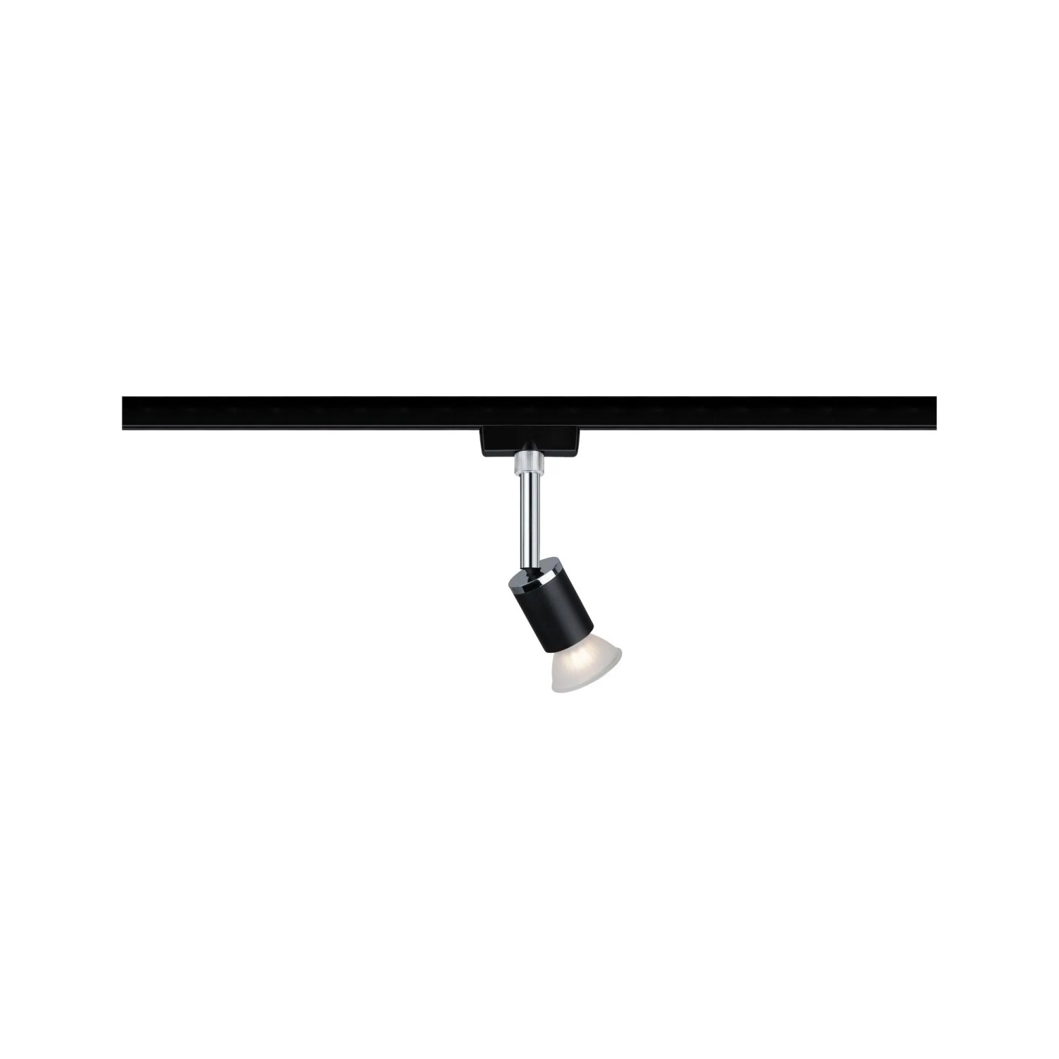 Paulmann URail Spot Pure II, schwarz-chrom, an Schienensystem. Flexibel ausrichtbar.