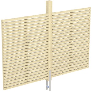 Skan Holz Rhombus Rückwand, 291x160cm, Fichte Natur, mit Pfosten und Anker für Carport.