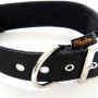 Schwarzes Heim Hundehalsband (38mm breit, 50cm lang) mit weichem Neoprenfutter und Metallschnalle.