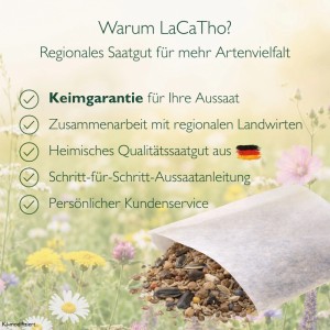 LaCaTho Wildblumenmischung Samen. Regionales Qualitätssaatgut für Artenvielfalt mit Keimgarantie.