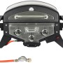 El Fuego Tischgasgrill Smoker Medison, 2 Brenner, silberfarben, mit Ablagen.