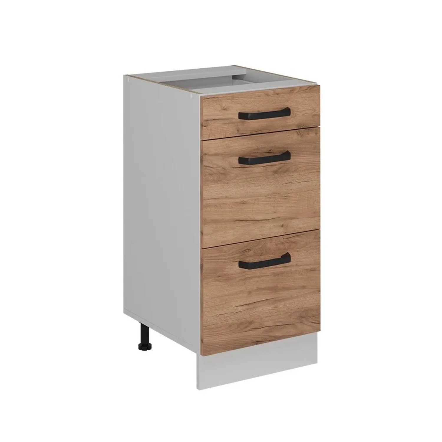 Vicco Küchenunterschrank R-Line Goldkraft Eiche 40 cm ohne Arbeitsplatte mit Weiß Korpus Opt 2