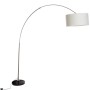 QAZQA Bogenlampe mit weißem Stoffschirm (50 cm) und Stahlgestell. Innenleuchte für Wohnräume.