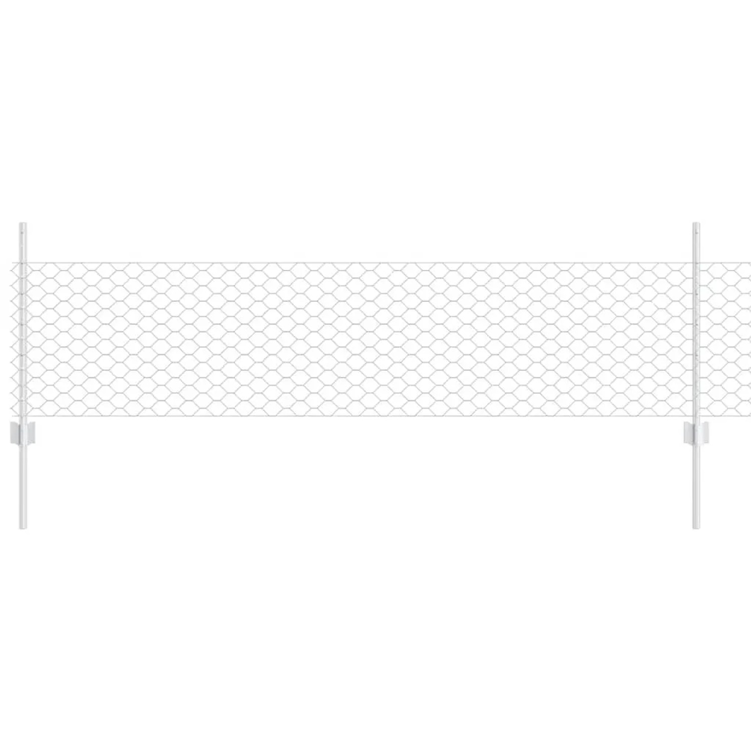 vidaXL Zaun mit Pfosten Silber 0,5 x 50 m Stahl 3337025 günstig online kaufen