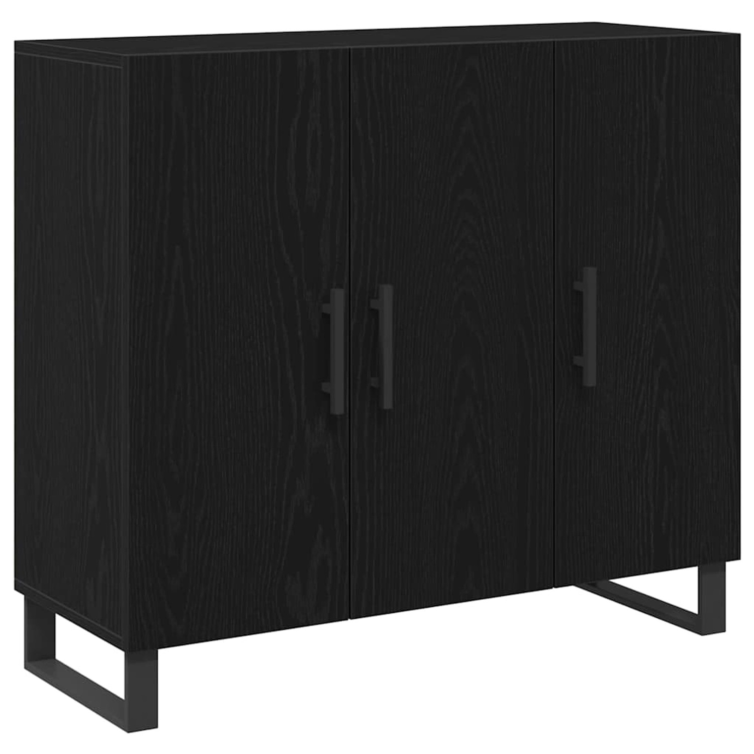 vidaXL Sideboard Schwarz Eichen-Optik 90 x 34 x 80 cm Holzwerkstoff 862955 günstig online kaufen
