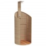 vidaXL Gartendusche Beige 100x100x241,5 cm Poly Rattan Akazienholz 368214