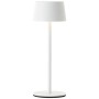 Weiße Brilliant Akku-Tischleuchte Jona, 25 cm, für Innen & Außen. Dekoleuchte mit Touchdimmer.