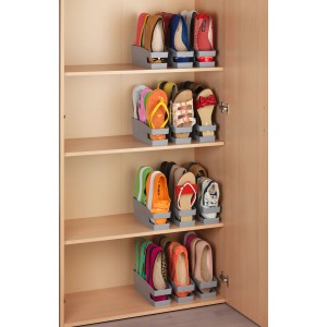 Wenko Schuhhalter Ballerinas Grau 6er Set im Schuhschrank, für mehr Ordnung.