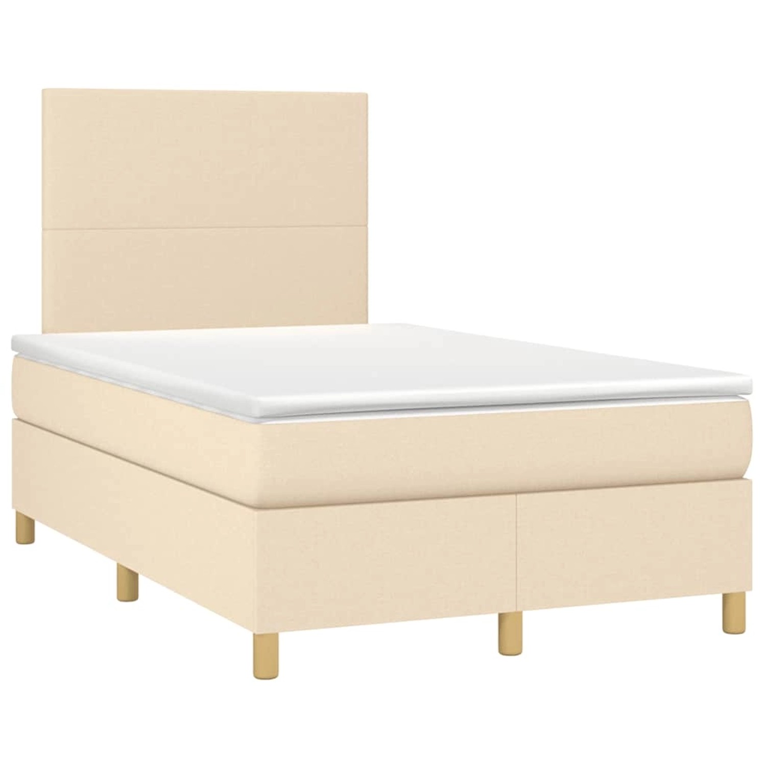 Thumbnail - vidaXL Boxspringbett mit Matratze & LED Creme 120x190 cm Stoff 3270237