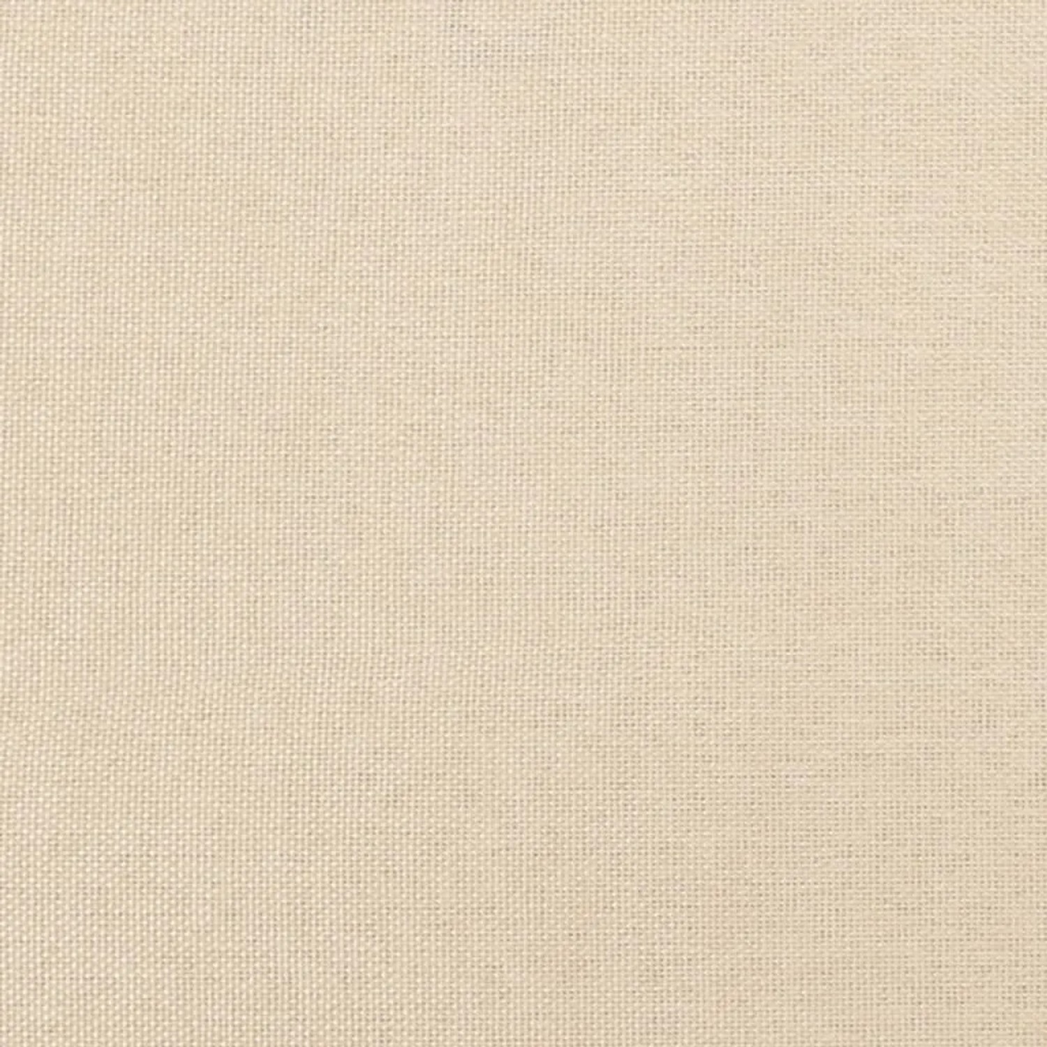 Detailaufnahme des creme-farbenen Stoffbezugs vom vidaXL Bettgestell.