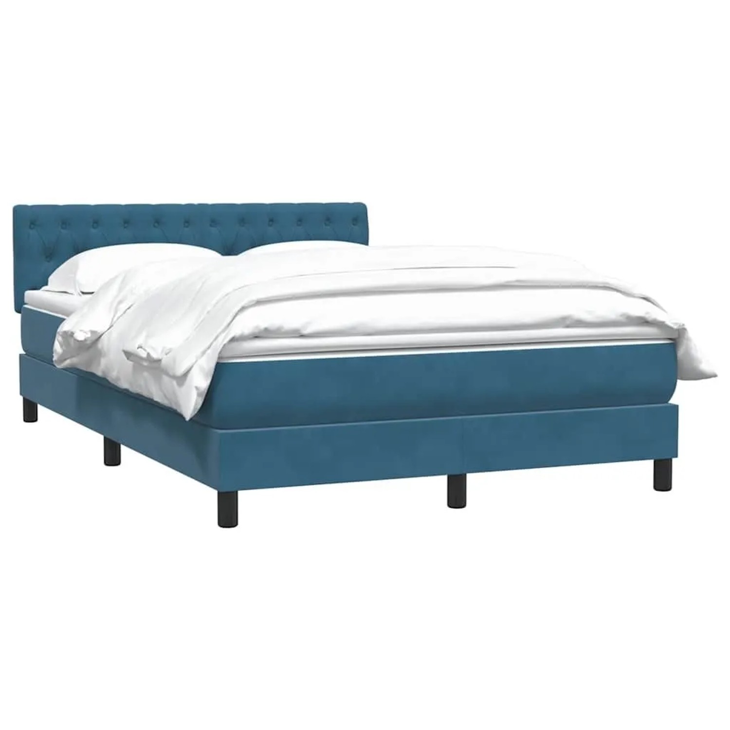 vidaXL Boxspringbett mit Matratze Dunkelblau 160x210 cm Samt 3316507 günstig online kaufen