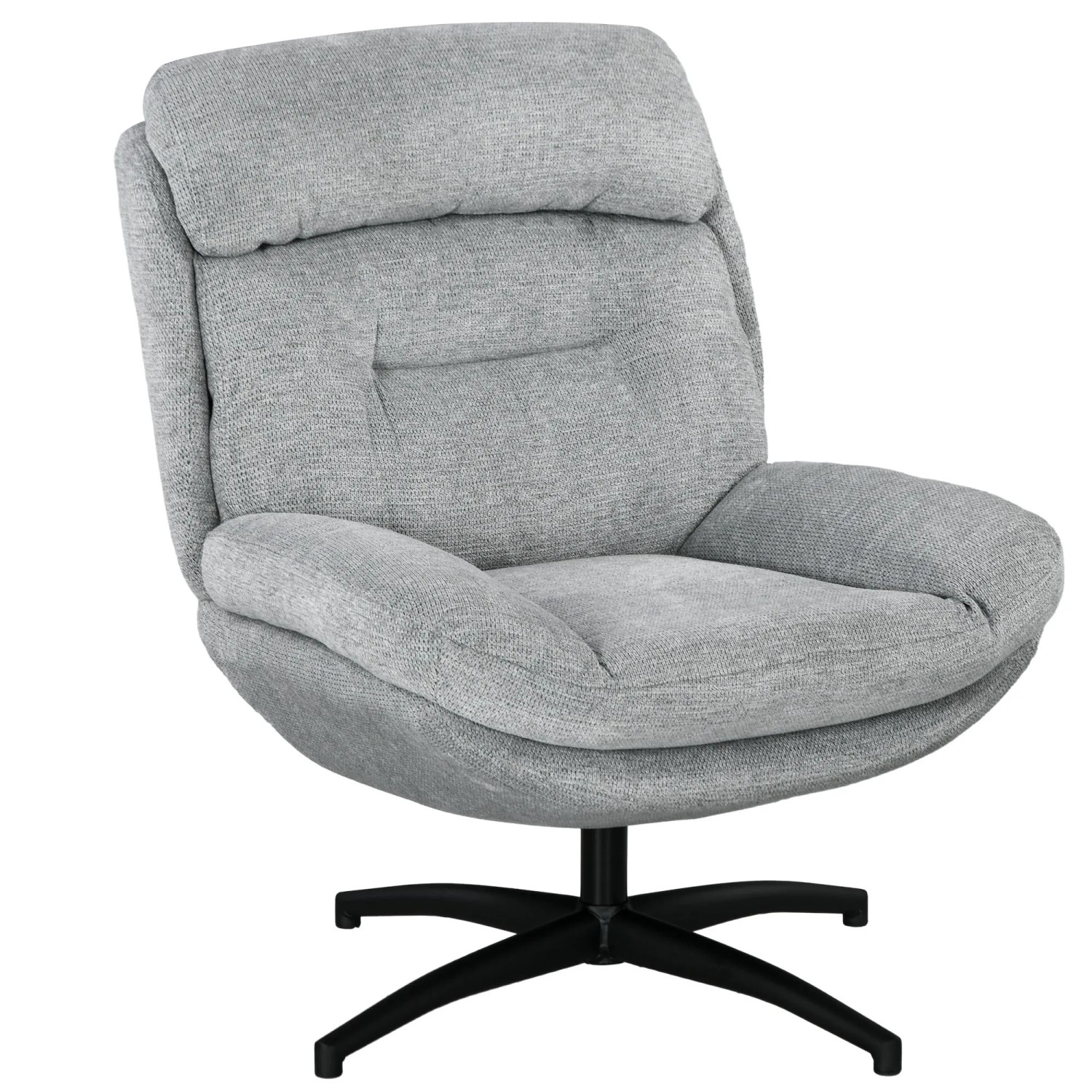 HOMCOM Drehbar Loungesessel mit Breiter Sitzfläche  Integrierter Armlehne