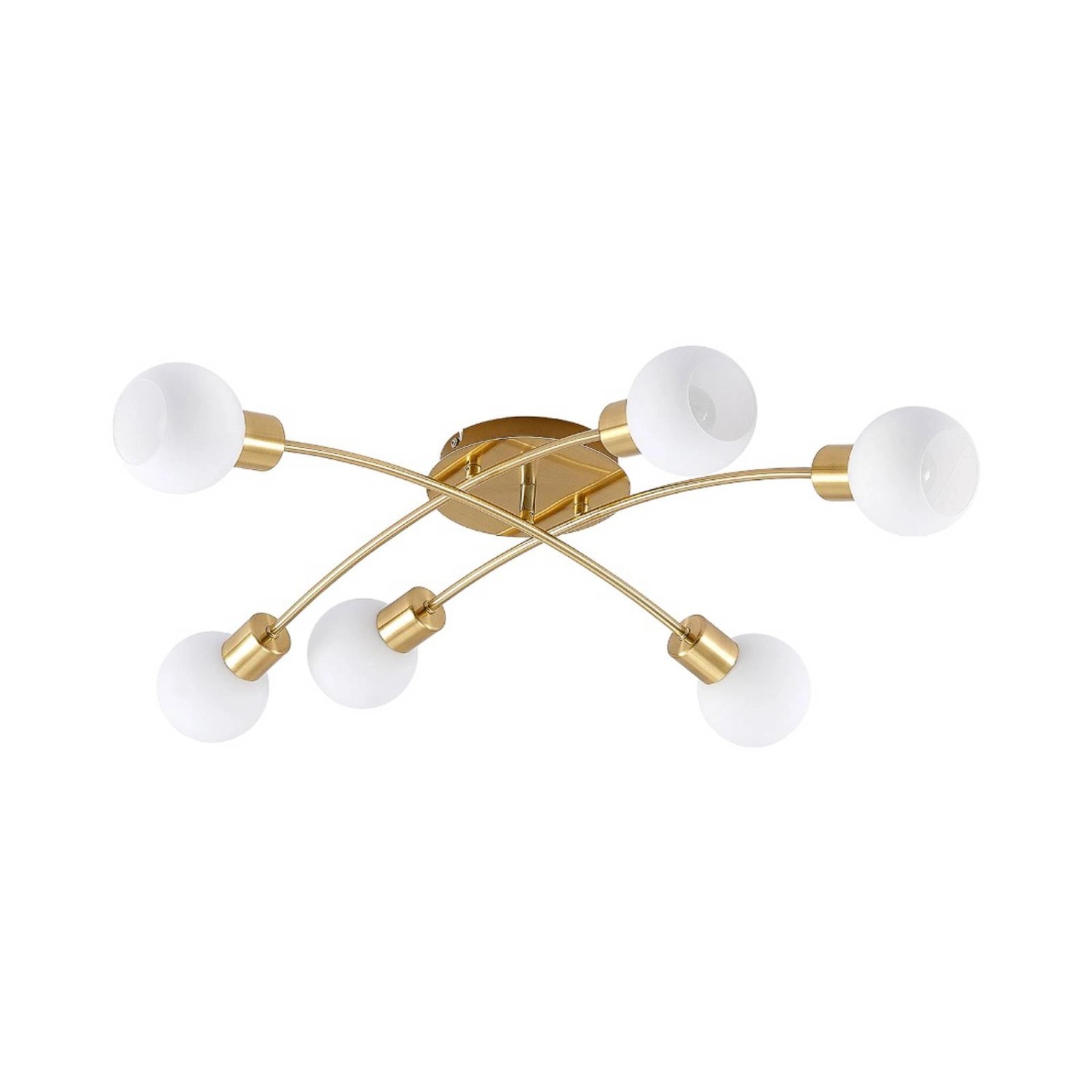 Lindby Deckenlampe Agmar 9626419 Modern in Gold Messing aus Metall 6-flammi günstig online kaufen