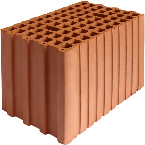 Poroton Planziegel T 240 WG, 24,9x24x37,3 cm, für Mauerwerk mit Wärmedämmung.