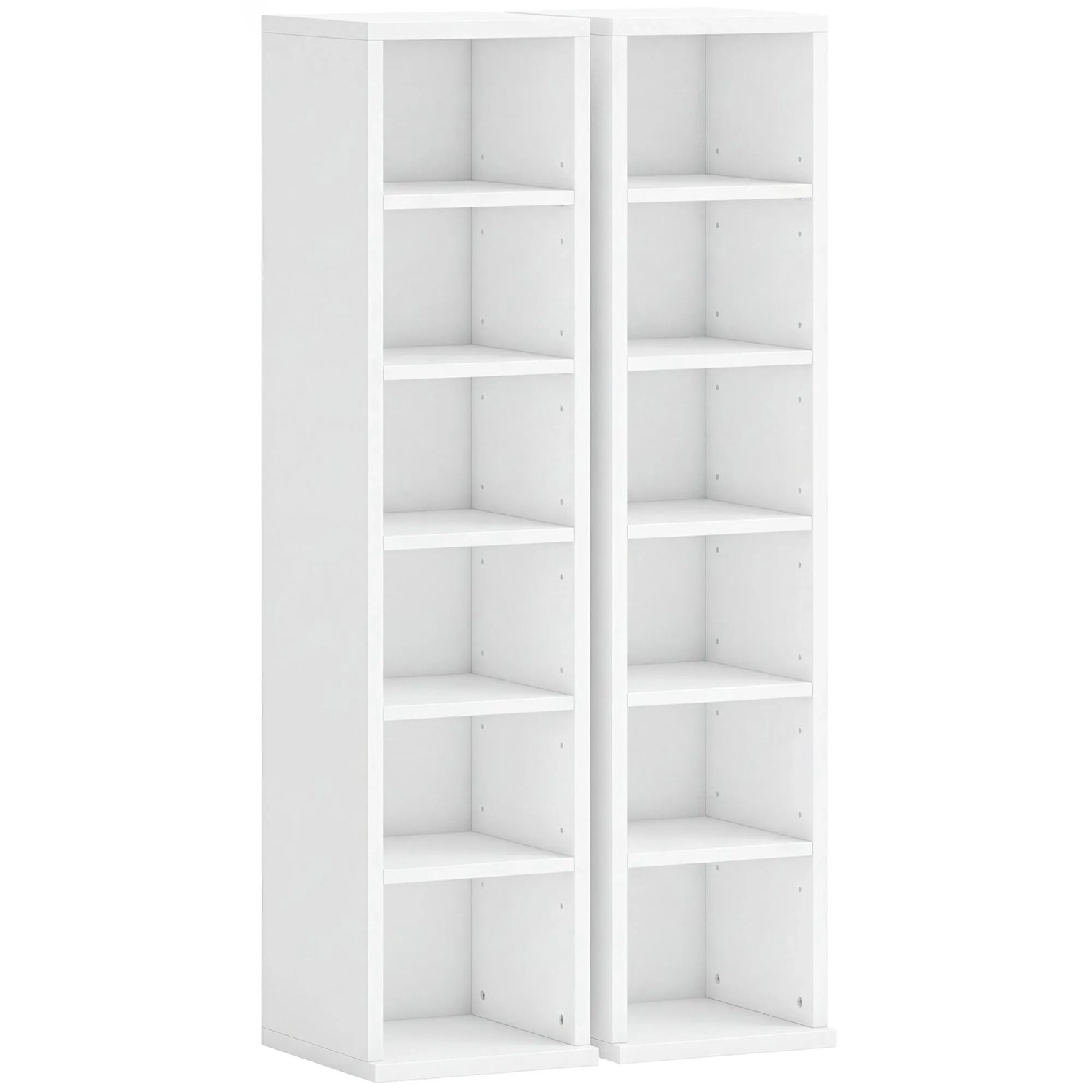 HOMCOM CD Regal Spanplatte 22,5L x 21B x 88,5H cm Weiß
