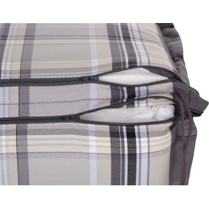 Beige Karo Sitzauflage für Hochlehner (2er-Set) mit Reißverschluss zur einfachen Reinigung.