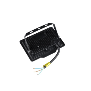 Schwarzer LUXULA LED Fluter 30W mit Kabel und Halterung, ideal für Außenbereiche.