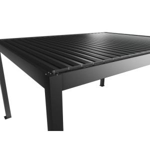 Biohort Pergola 4,5x3,5m in Dunkelgrau-Metallic, Terrassenüberdachung mit Lamellen.