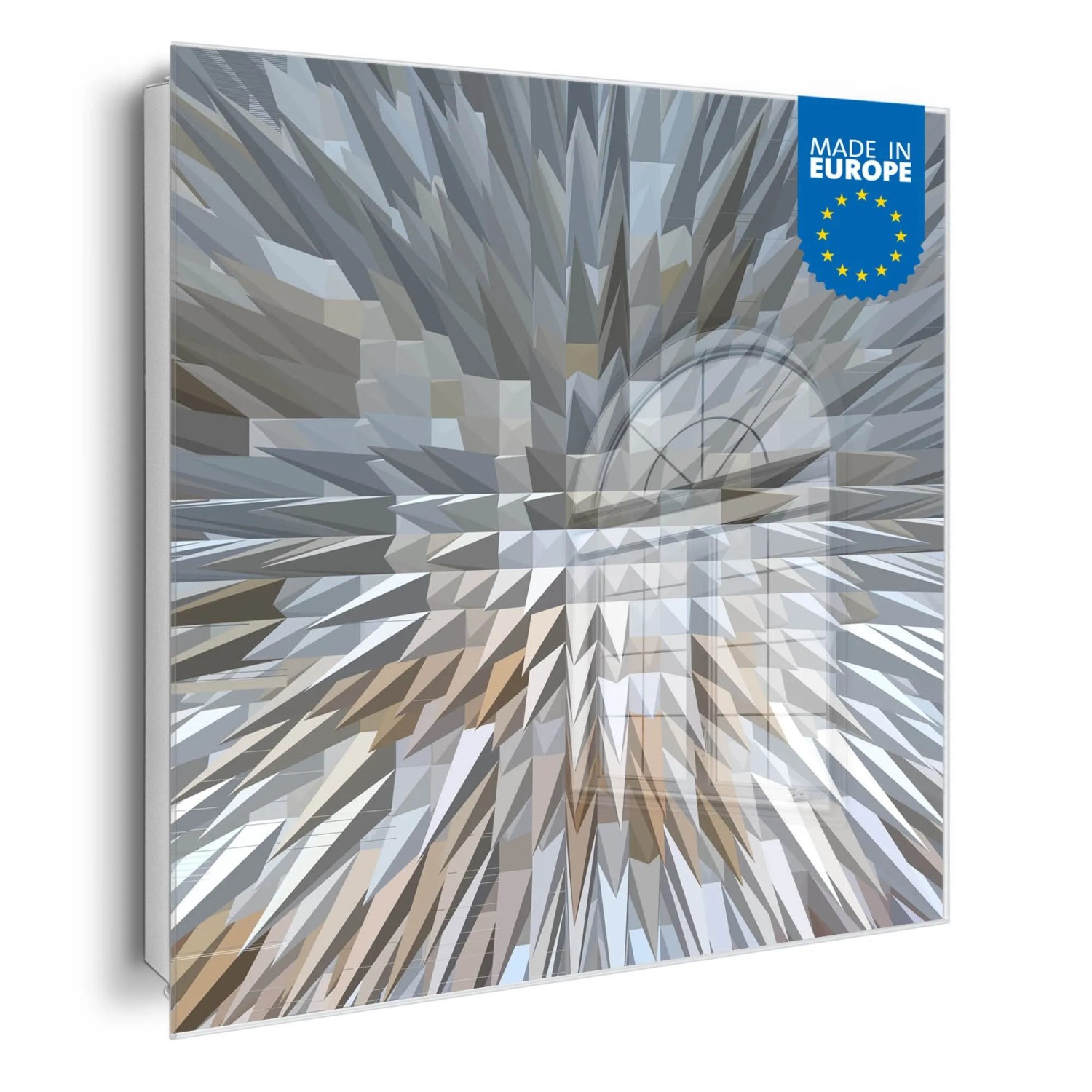Banjado Großer Schlüsselkasten Glas 30x30cm Weiß Scharnier Links 50 Haken Beschreibbar Magnetisch Motiv Dornen Aus Eis